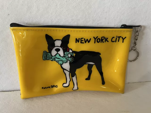 Marc Tetro Boston Terrier Chicago Cosmetic Makeup Bag Case Yellow