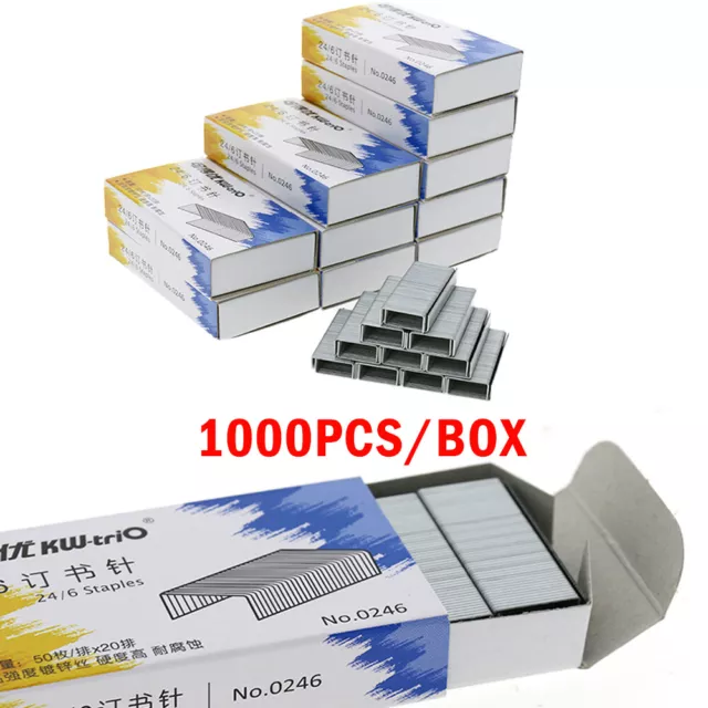 1000 pcs 26/8, 24/6, 23/10  Standard Heavy Duty School Home Office Staples