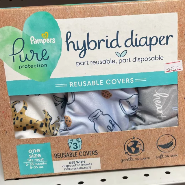 Pampers Pure Protection Hybrid Diaper Covers ONLY Reusable 3 pack Unisex
