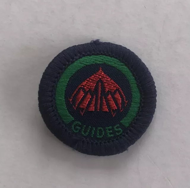 Girl Guides Camper small sew on cloth patch badge guiding blue green red