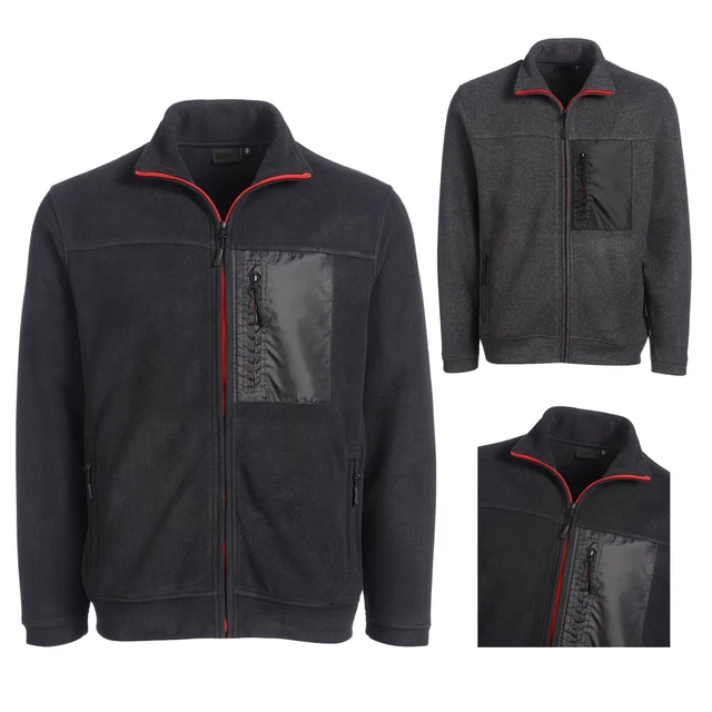 New Mens Fleece Jacket Full Zip Up Pocket Work Outdoor Warm Coat Polar Anti Pill