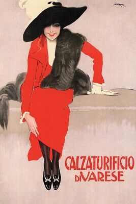 Poster Locandina Manifesto Pubblicità Vintage Calzaturificio Varese Arredo Bar