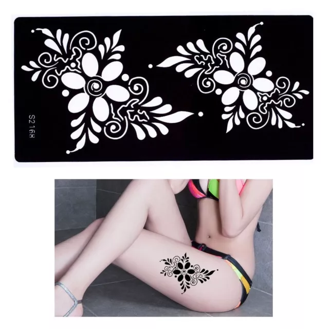 Henna Tattoo Schablone Airbrush Stencil Blume Kina Dövme