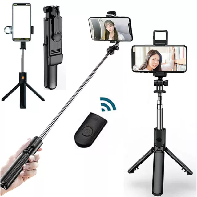 Selfie Stick Tripod Bluetooth Wireless Remote Stand For iPhone 15 Pro Max 14 13