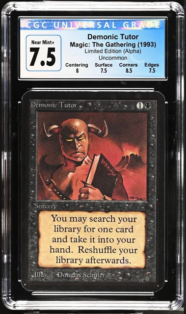 MTG Alpha DEMONIC TUTOR CGC 7.5 (2121) Graded Power GAD MTG Alpha DEMONIC TUTOR CGC 7.5 (2121) Graded Power GAD