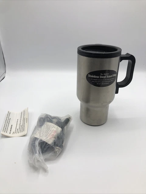 New - Bell Automotive Product 16 oz. Stainless Steel Heated Auto Travel Mug 12V