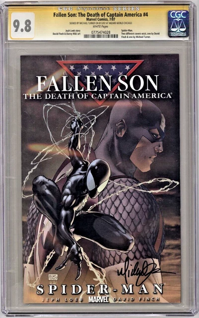 2007 Fallen Son Death of Captain America #4 CGC 9.8 SS Signed by Michael Turner
