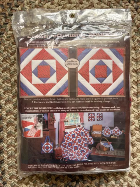 Vintage 80s Paragon Creative Quilting Squares Kit Independence Square New