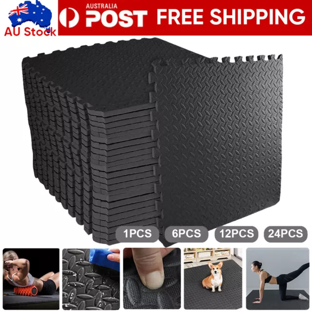 6/12PCS Interlocking Heavy Duty EVA Foam Gym Flooring Floor Mat Mats Tiles