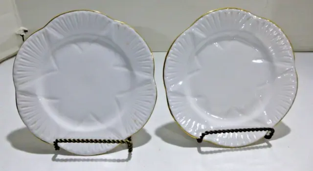 Shelley Regency 6 1/2" Bread & Butter Plates Dainty shape, Gold Trim