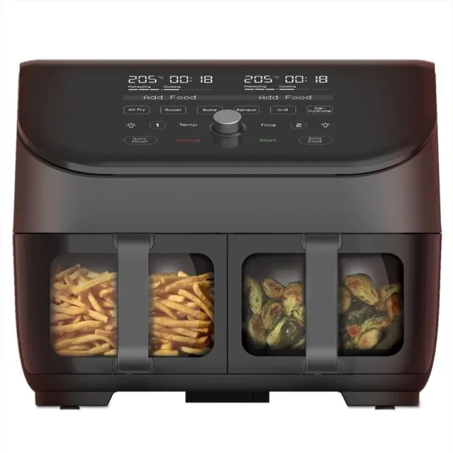 Instant Vortex Plus Dual Basket with ClearCook - 7.6L Digital Health Air Fryer