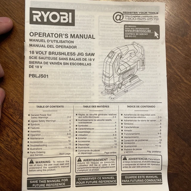 Ryobi discount p2002 manual