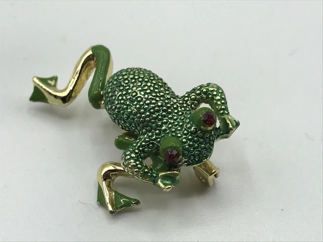 Frog Toad Pin Brooch Moving Articulating Legs So Cute A5