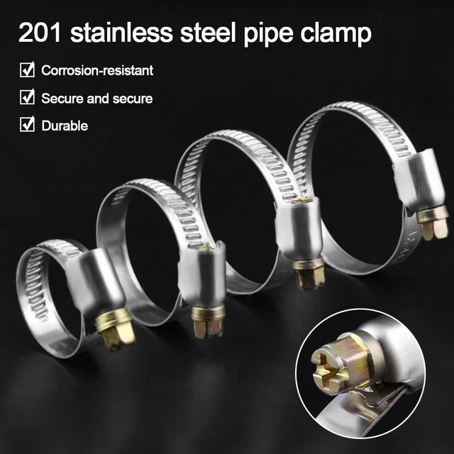 2 Morsetti Tubi Regolabili In Acciaio Inox 304 - Diametro 91-114