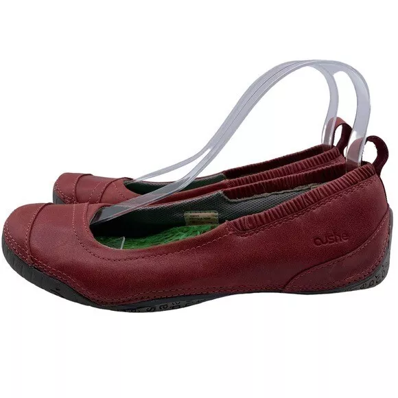 Cushe Flats Red Leather Cushioned Comfort Womens Casual Colorful Slip On Size 6