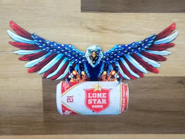 Eagle Holding Lone Star Beer, Texas Wall Decor Bar Man Cave Metal Sign New