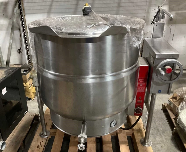 80 Gal Used Vulcan-Hart VELT-80 Electric Tri-Leg Kettle Stainless Steel