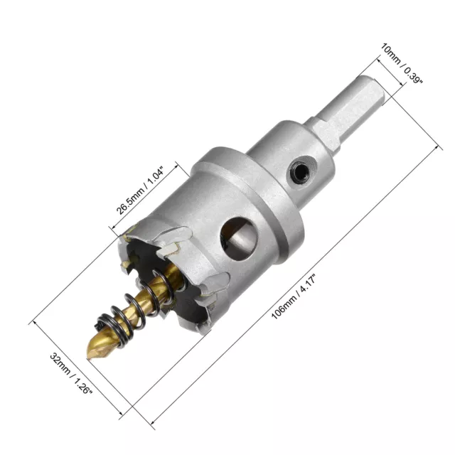 32mm Carbide Hole Cutter Hole Saws for Stainless Steel with Center Drill 2pcs 2