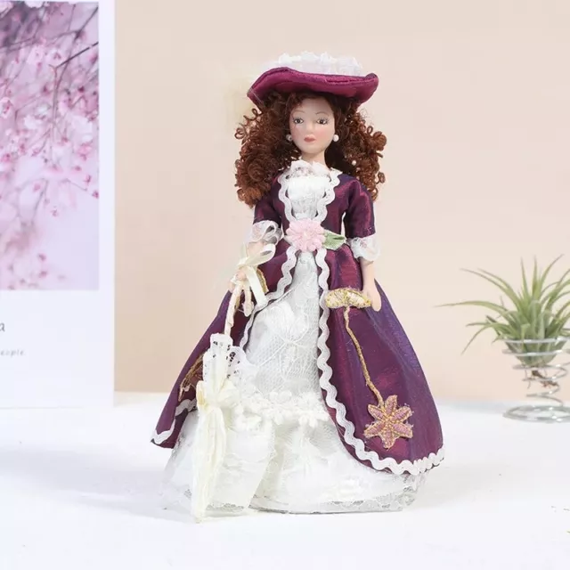 Victorian 1:12 Scale Dollhouse Miniature Porcelain Doll Lady European Princess