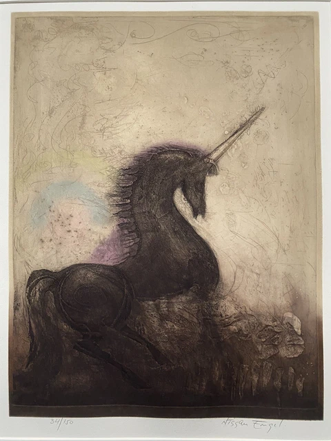 Nissan Engel Signed Etching Unicorn 34/150 Mint Nissan Engel Signed Etching Unicorn 34/150 Mint
