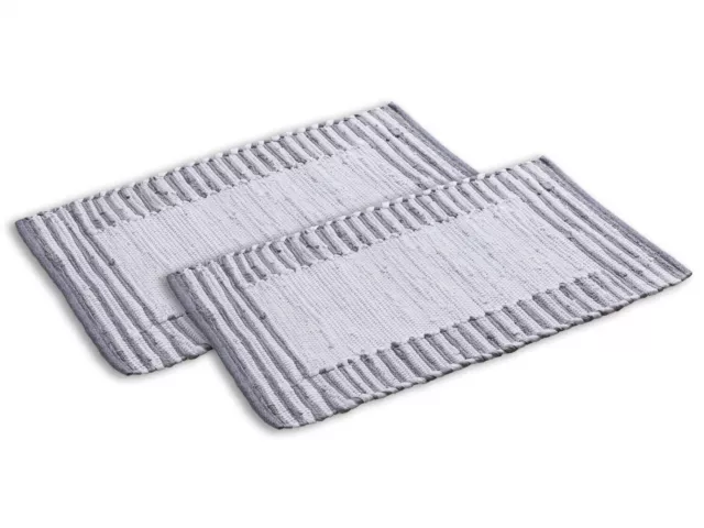 Badezimmerteppich Set 2er groß 80 x 50 cm 100% Baumwolle Badteppich Badematte Ba