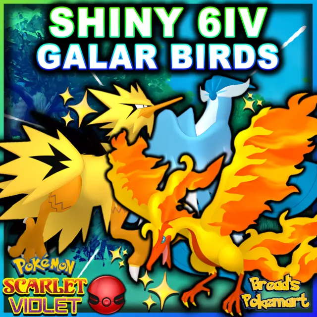 Galar MOLTRES ✨ SHINY 6IV ✨ Pokemon SWORD and SHIELD Galarian Bird Event  +EVs