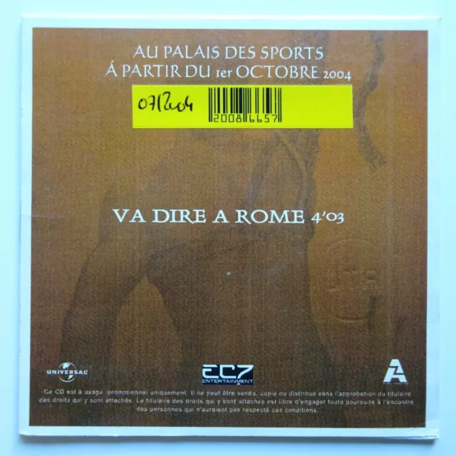 Spartacus Le Gladiateur : Va Dire A Rome - [ Cd Single Promo ] 2