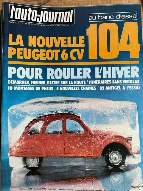 L'auto-Journal N° 20 - 15/11/1976 - Banc D'essai La Nouvelle Peugeot 104 6Cv -