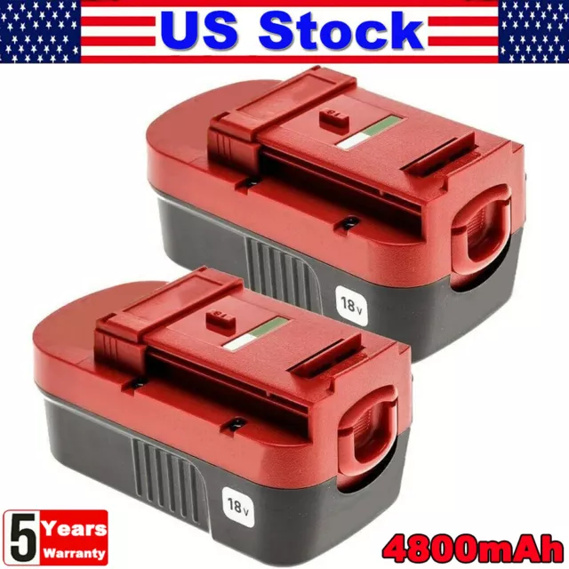 2 Pack 18V for Black and Decker HPB18 18 Volt 4.8Ah Battery HPB18-OPE  244760-00A