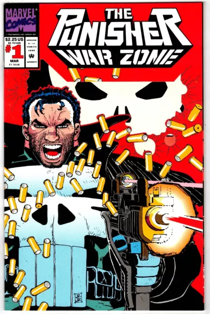 PUNISHER WAR ZONE # 1  Marvel 1992 (vf-) Die-cut cover.  (B)