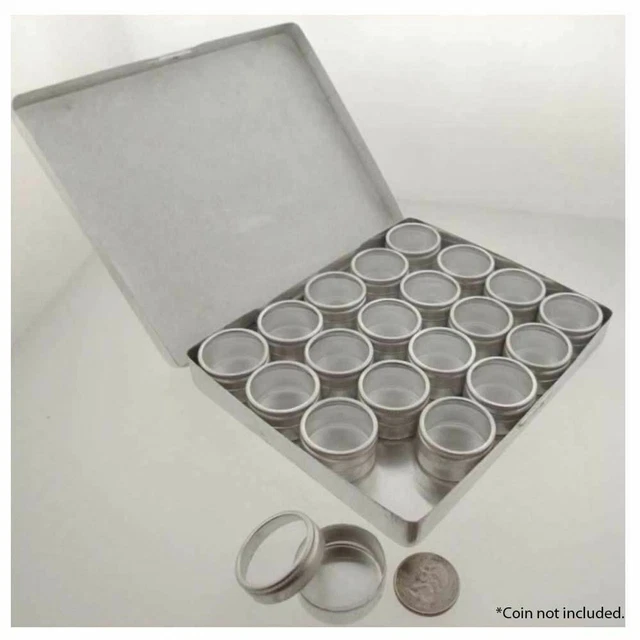 20 Pc. Aluminum Containers Jars - 1.2" Diameter - TJ05-01600