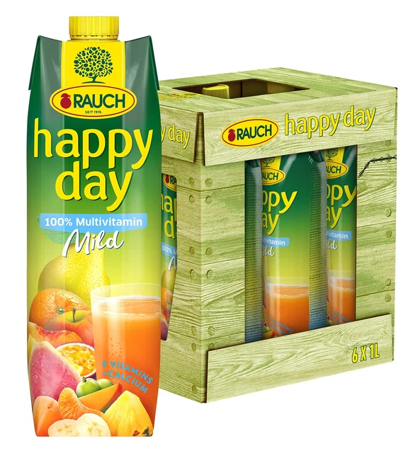Succhi fumo Happy Day varie varietà 20 confezioni succo 6x1L NUOVI MHD 2/24