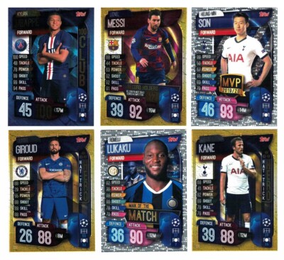 Topps Match Attax Champions League 2019-20 Messi Son Lukaku Kane scegli card 