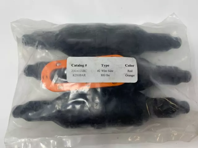 Safe Break 200A02SBC 2/0 Wire Size Red K200BAR 800 lbs. Orange Connectors