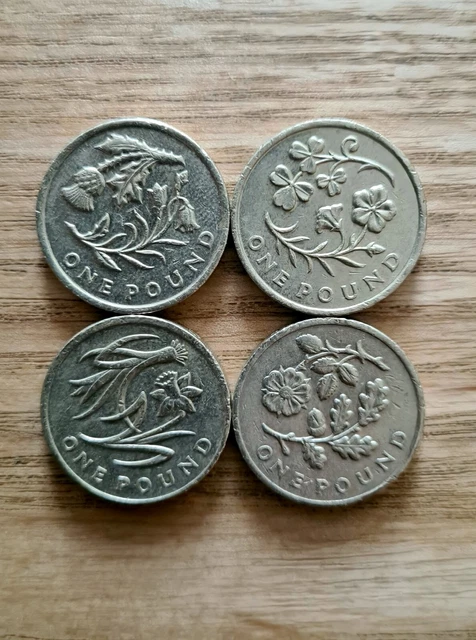 £1 One Pound Coin Floral Emblems Full Set 2013 - 2014 Scotland England Wales N.I