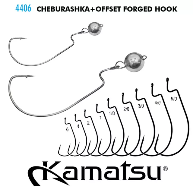 Kamatsu Jigköpfe Cheburashka + Offset Forged Hook, Zanderhaken Mit Öhr Jig Haken