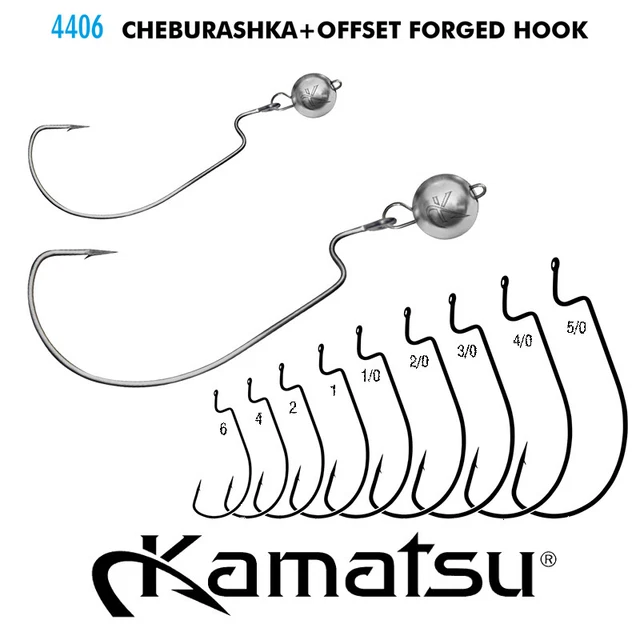 Kamatsu Jigköpfe Cheburashka + Offset Forged Hook, Zanderhaken Mit Öhr Jig Haken
