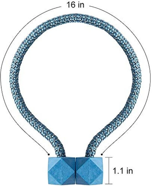 Beautiful Curtain Holdbacks Binding Tiebacks Blue for home decor set of 4 Pcs 2