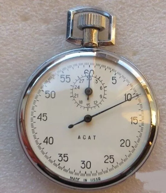 Stopwatch AGAT Zlatoust USSR russian mechanical Working Vintage  5704