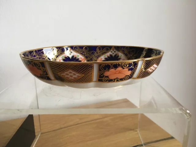 Vintage Royal Crown Derby Porcelain Imari Oval Bowl / Dish 2