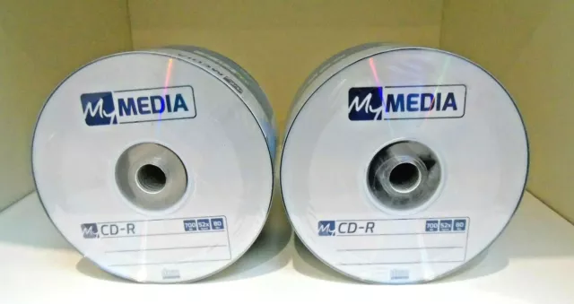 100 x Verbatim Mymedia CD-R Non Printable 52x Blank CD Discs Logo 700MB 80 Mins