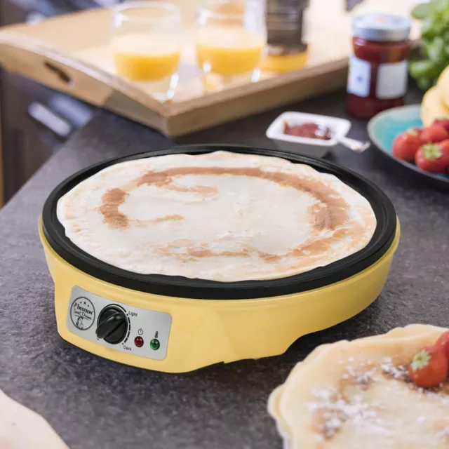 Crepes Maker Pfanne 1000W Anti-Haft Crêperie Thermostat einstellbar Platte 30 cm