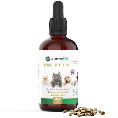 Hemp Oil for Dogs & Cats Calming, help Joints with Vitamins 100ML UK Made