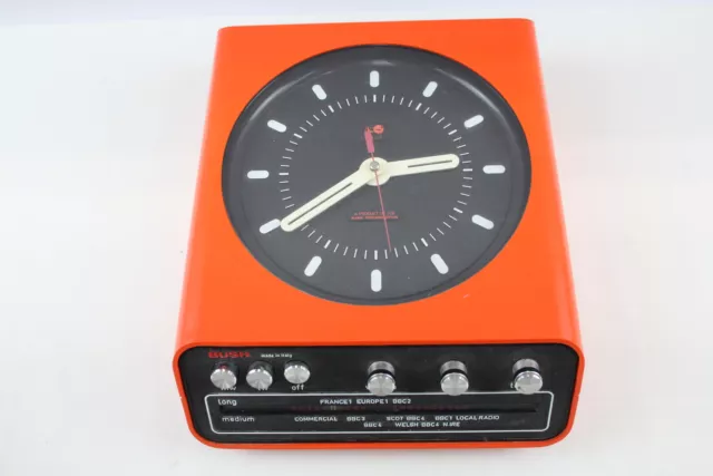 Retro Vintage Bush RCA Clock Radio Bright Orange 60s Chic   - Not Working
