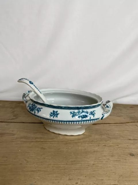 Antique Keeling & Co Shrewsbury Losol Ware Small Tureen and Ladle - no lid