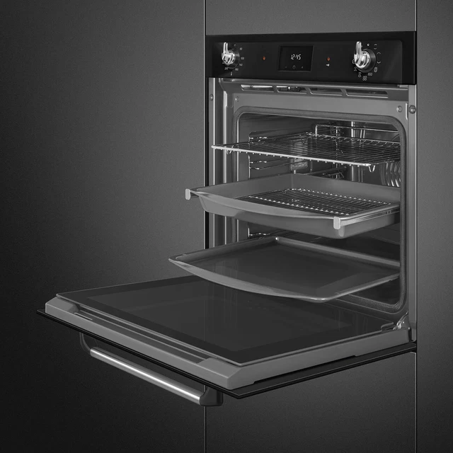 SMEG SOP6900TN Four Encastré Multifonctions Galileo Traditionnel Pyrolyse Noir 3