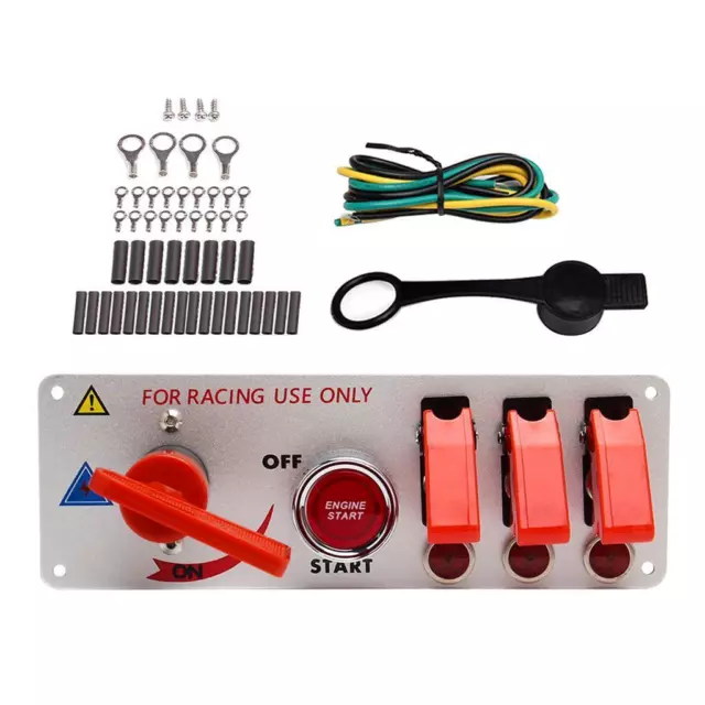 DC12V Flip-Up Zündung Schalter Panel Auto-Engine Start Push Button LED Toggle