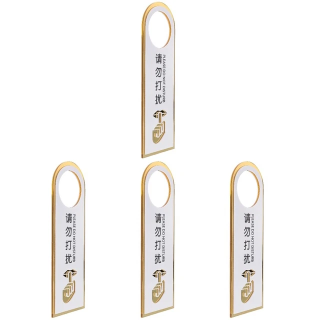 ULTECHNOVO Cartello Non Disturbare Doppia Faccia Per Porta Hotel E Ufficio 8.5X3.4 Pollici Segnale Promemoria Pulizia Camera Appendiabiti Maniglia Pvc