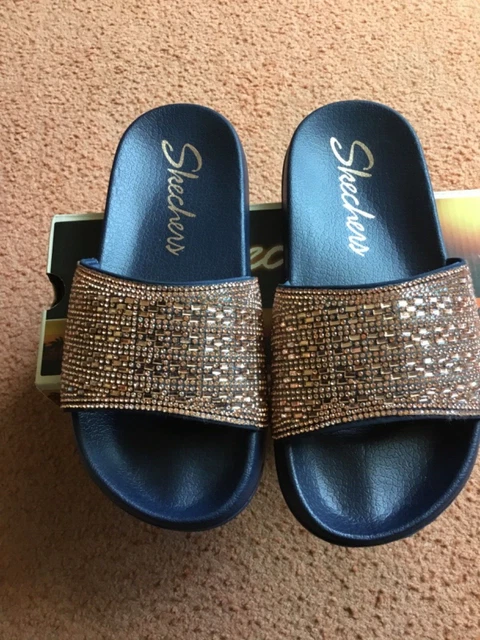 Skechers plush foam sandals cheap