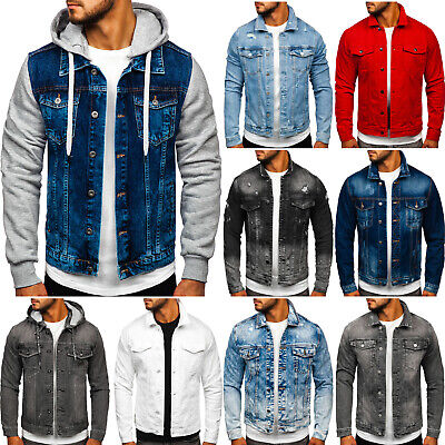 Transizione giacca Sweatjacke Giacca Giacca Jeans Casual Men Classic Uomo Bolf motivo 